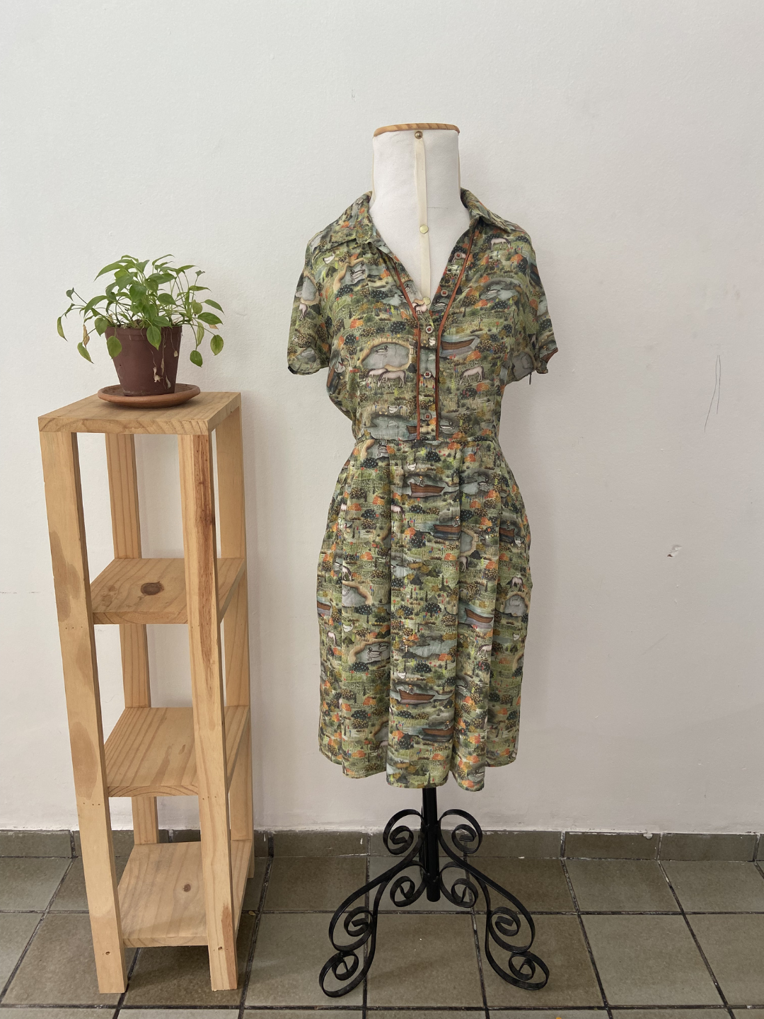 Vestido verde com bolso